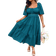 Shein Plus Womens Vacation Sweetheart Neck Embroidered Elegant Dress