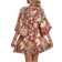 Shein Women Summer Holiday Plant Printed V-Neck Batwing Sleeve Loose Straight Dress