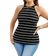 Shein Plus Womens Summer Fitted Stripe Halter Tank Top