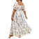 Shein Plus Romantic Chiffon Printed Puff Sleeve Dress