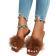 Shein Women Fluffy Decor Flat Sandals, Glamorous Brown Slide Sandals