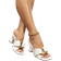 Shein Women Metal Decor Pleated Sculptural Heeled Mule Sandals, Fashionable White Heeled Sandals