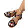 Shein Vacation Outdoors Flat Shoes for Women, Braided Detail Floral Print Polyester Open Toe Slingback Sandals