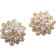 Shein Pair Flower Cubic Zirconia Stud Earrings Women For Engagement Wedding Party Female Ear Fashion Jewelry