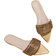 Shein Fashionable Pointed Toe Rhinestone Decor Slip-on Flat Sandals For Women