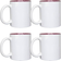Shatchi Plain Sublimation Tea Cup, Mug, Coffee Cup 32.5cl 4pcs