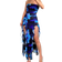 Shein Summer Butterfly Print Flared HighLow Bandeau Bodycon Dress