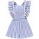 Shein Toddler Girls Striped Ruffle Trim Overall Romper