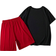 Shein White Car, Tween Boys' Casual Simple Round Neck Short Sleeve T-Shirts And Shorts Set, Summer