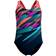 Speedo Girls' Digital Placement Splashback Swimsuit - Dark Teal/Coral
