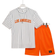 Shein Tween Boy Casual Striped Round Neck Short Sleeve TShirt With Letter Print Solid Color Knitted Shorts Two Piece Set