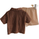 Shein pcsSet Toddler Unisex Cute Solid Color Knitted Pattern Polo Shirt And Elastic Waist Shorts Outfit Summer