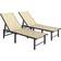 OutSunny Sun Loungers Set of 2 5-Level Adjustable Reclining Sunbeds Khaki