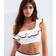 New Look Women's Textured Frilly Trim One Shoulder Bikini Top - White