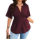 Shein Plus Notched Neckline Split Hem Blouse