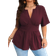 Shein Plus Notched Neckline Split Hem Blouse