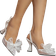 Shein Bowknot High Heels Wedding Bridal Shoes - Black/White