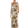 Shein Womens TieDye Print Plunging VNeck Backless Dress With Strap Details Summer