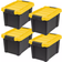 Iris Stackable Heavy-Duty Rectangle Plastic 4-Pack Storage Box 5.5gal 4pcs