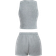 Shein Damen einfaches ärmelloses Top und Shorts Set in 2-Teilig, Lässig Sport Style, mit Kreuz Muster, Hellgrau