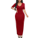 Shein Women's Solid V-Neck Bodycon Dress - Hoco