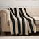 OHS Ultra Soft Stripe Print Throw - Mono - Monochrome Blankets Brown, Black (150x125cm)