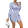 Shein Gestreiftes Hemdkleid Mit Seitlicher Taillenzugabe