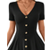 Shein Womens Elegant VNeck Short Sleeve Green ALine Dress