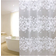 Shein 1pc PEVA Bathroom Shower Curtain Liner, Whtie Flower Bath Shower Curtain, Mildew Resistant, Waterproof, PEVA Shower Liner