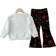 Shein Cute Cherry Pattern Long Sleeve Sweatshirt Set - White