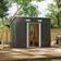 Garden Sanctuary 8 x 4ft Charcoal Black Compact Metal Storage Tool Shed (Building Area )