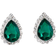 Shein Retro Tear Drop Crystal Rhinestone Earring Stud for Women Pair