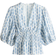 H&M V-Neck Blouse - White/Blue Patterned