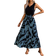 Shein Gedrucktes Frühling/Sommer Kleid mit unregelmäßigem Saum Strickweste in mittellanger Länge & Gewebekleid, Blattdruck
