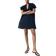 H&M Flutter Sleeve Dress with Broderie Anglaise - Navy Blue