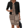 Shein Womens Houndstooth Print Jacket and Dress Set