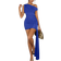 Shein Women Summer Solid Color Asymmetrical Neck Asymmetric Ruched Ruffled Bodycon Mini Dress