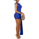 Shein Women Summer Solid Color Asymmetrical Neck Asymmetric Ruched Ruffled Bodycon Mini Dress