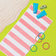 Sun Squad Striped Beach Peach White Bath Towel Pink, White (147.3x71.1cm)