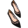 Shein Women Polka Dot Decor Contrast Mesh Point Toe Ballet Flats, Fashionable Black Dancing Shoes