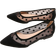 Shein Women Polka Dot Decor Contrast Mesh Point Toe Ballet Flats, Fashionable Black Dancing Shoes