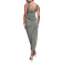 ASOS Shaped Neckline Wide Strap With Draped Skirt Midi Dress - Khaki