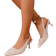 Shein Women Kitten Heel Solid Color Pointed Toe Elastic Slingback Pumps Beige CN34,CN35,CN36,CN37,CN38,CN39,CN40,CN41,CN42,CN43