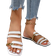 Shein Plus Size Gold Stripe Sandals - White