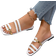 Shein Plus Size Gold Stripe Sandals - White