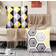 Shein pcs Geometric Pattern Set Peach Hidden Pillow Case Multicolour, Yellow (45x45cm)