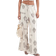 H&M Linen Blend Drawstring Trousers - Light Beige/Paisley Patterned