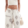 H&M Linen Blend Drawstring Trousers - Light Beige/Paisley Patterned