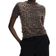 H&M Fitted Top - Brown/Leopard Print