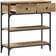vidaXL Console Table Artisan Egetræ Massivt Medium Opbevaring Konsolbord